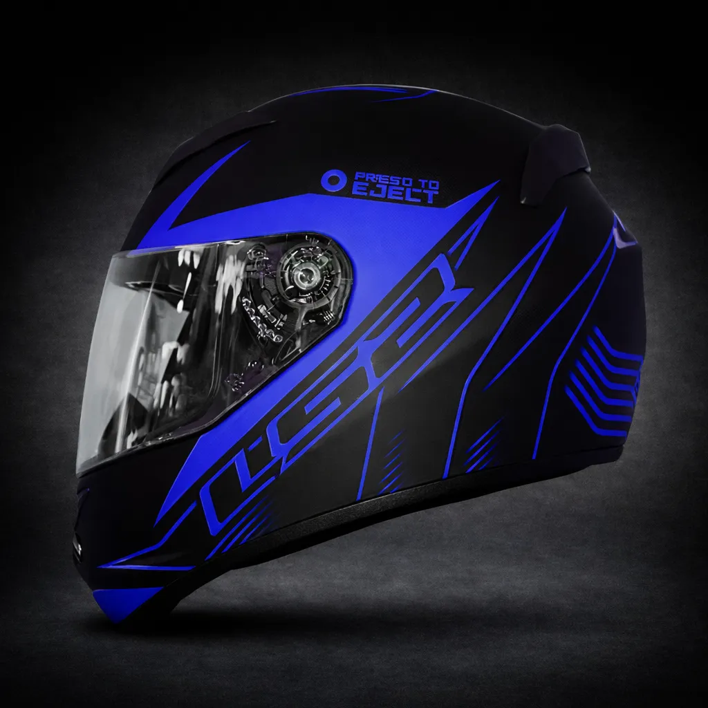 LS2 - CASCO BRUSH - NEGRO AZUL - TALLA M