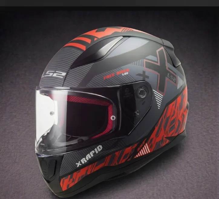 LS2 - CASCO NEGRO CON ROJO - M