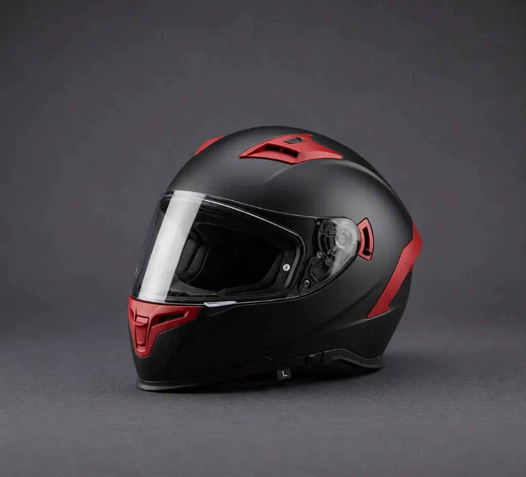 BLD - CASCO NEGRO MATE ROJO - L