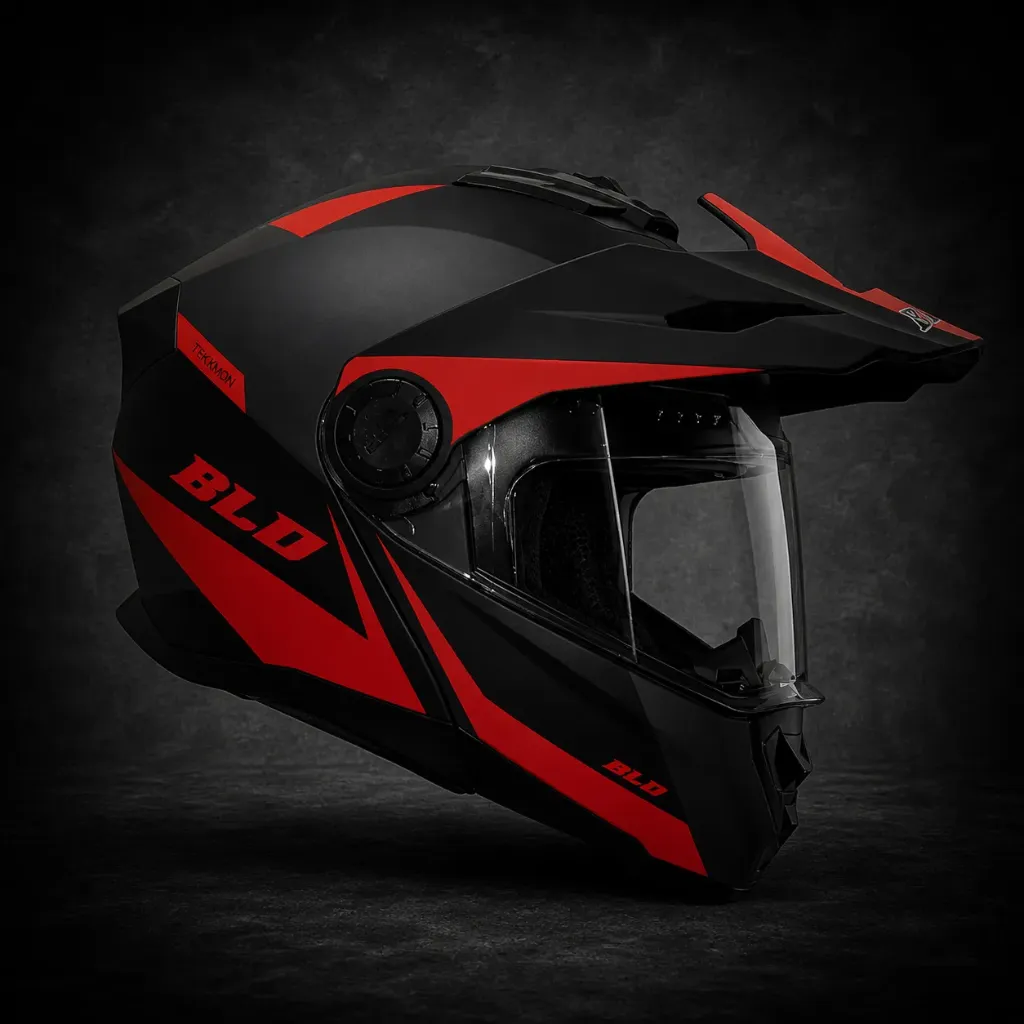 BLD - CASCO NEGRO MATE ROJO - S
